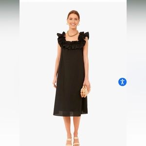 Hyacinth House Black Maria Ruffle Sleeve Midi Dress
